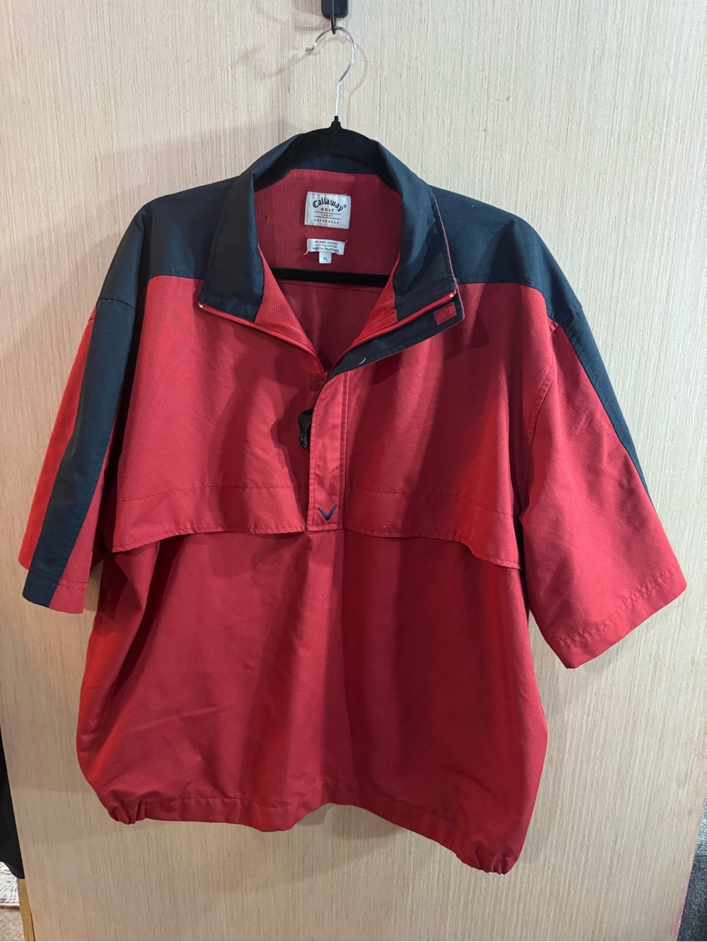 Callaway Golf Red and Black Windbreaker Pullover Size XL